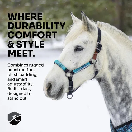 Miniatura 6 de Kensington Premium Nylon Halter Tamaño: XL-Lrg. Color del caballo: 2019 - Imperial Jade 2-2019 - Imperial Jade
