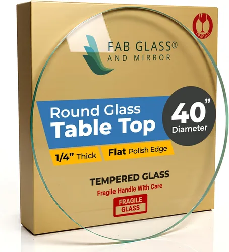 Miniatura 78 de Fab Glass - Mesa redonda de cristal de 48 in, grosor de 3/4 in, cristal pulido plano templado, Vidrio, Transparente
