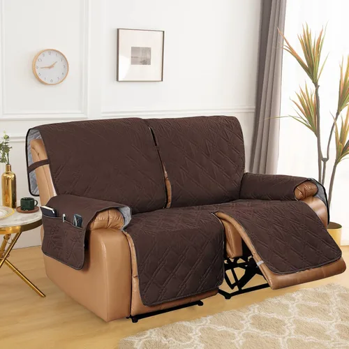 Miniatura 2 de Beacon Pet Funda para silla reclinable, funda elástica para sofá reclinable de 2/3 plazas, funda impermeable con bolsillos, protector de muebles