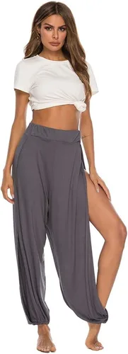 Miniatura 4 de AvaCostume - Pantalones de harén de corte alto para mujer, estilo hippie