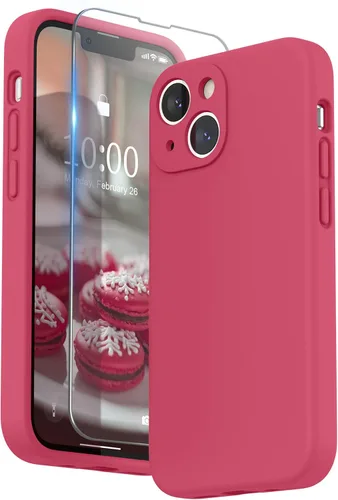 Miniatura 32 de SURPHY Funda compatible con iPhone 13 Mini con protector de pantalla, (protección de cámara y forro de microfibra suave), funda de silicona líquida
