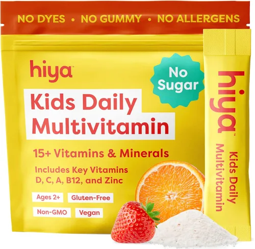 Hiya Multivitamínico para niños, más de 15 vitaminas y minerales esenciales con frutas y verduras para mayores de 2 años, apoya el crecimiento, el