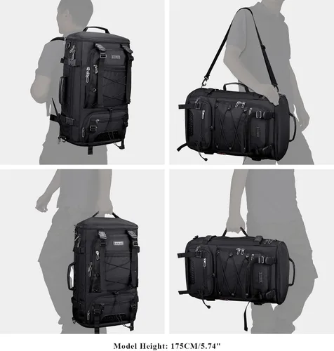 Miniatura 2 de WITZMAN Mochila de viaje para hombre, convertible grande, mochila de mano con compartimento para zapatos para aviones, compatible con laptop de 17