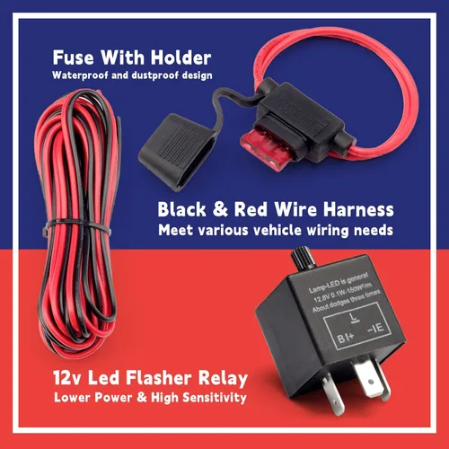 Miniatura 6 de Kit universal de señal de giro ATV UTV SXS para calle con intermitente, bocina de 110DB, luz de marcha atrás, interruptor basculante, USB, relé