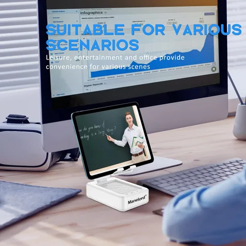 Miniatura 5 de Soporte para teléfono celular con altavoz Bluetooth inalámbrico compatible con iPhone/Samsung/iPad, soporte de teléfono de diseño antideslizante