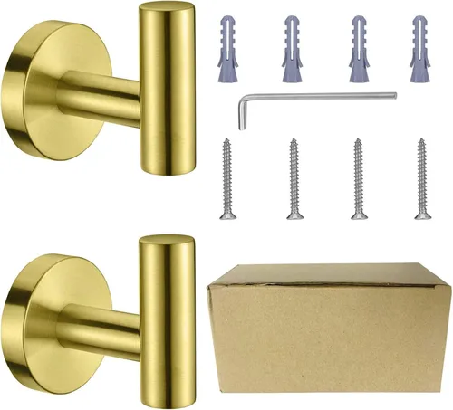 Miniatura 6 de Nolimas Ganchos para toallas de baño, acero inoxidable 304, gancho redondo para ropa, toalla, abrigo, armario, puerta, esponjas, soporte para baño