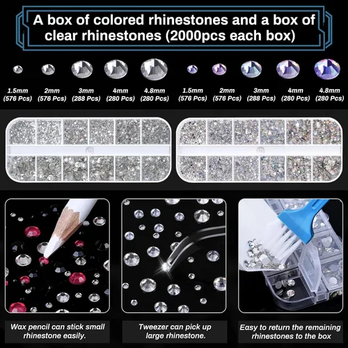 Miniatura 6 de B7000 - Kit de pegamento transparente con diamantes de imitación, 4013 gemas de diamantes de imitación, 3 unidades de 0.8 onzas líquidas B-7000