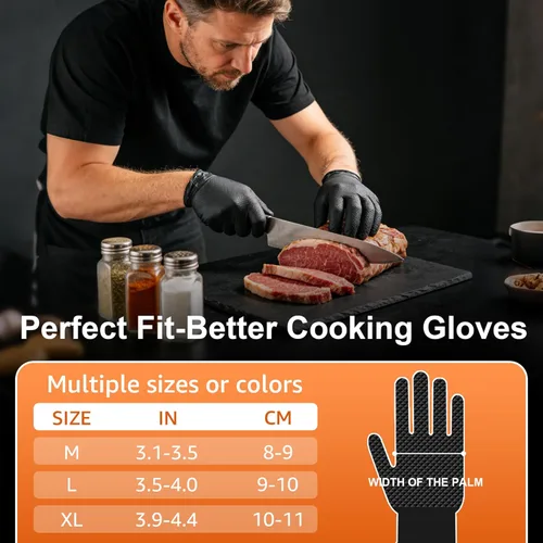 Miniatura 7 de HEAVY DUTY - Guantes de nitrilo de 10 mil, desechables, de goma, guantes de cocina industriales con textura de diamante elevado, sin látex, 1000