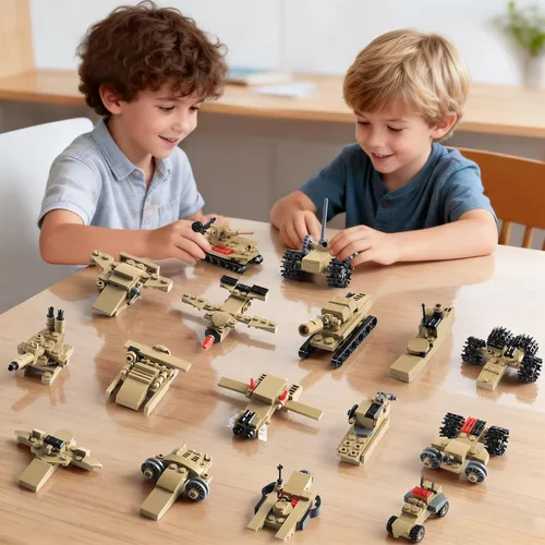 Miniatura 3 de Army Tank - Juego de bloques de construcción compatible con Lego, 517 piezas de juguete militar para niños, construye 1 tanque o 16 mini modelos