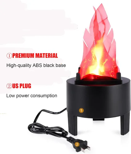 Miniatura 2 de ele ELEOPTION Luz LED electrónica de efecto simulado de llama de fuego falsa, sin calor base de soporte de llamas artificiales de Halloween, centro