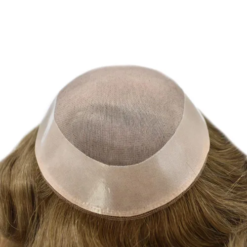 Miniatura 6 de Fine Mono Men Hair System Mens Toupee Real Human Hair Pieces For Men's Toupee Hair System For Men Hair Piece Natural Hairline 6X8 densidad de luz