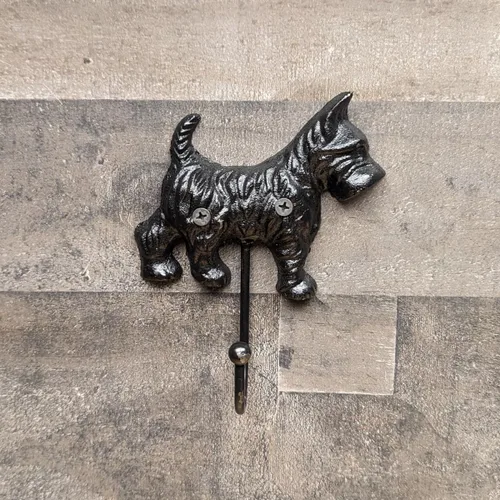 Miniatura 3 de Treasure Gurus - Gancho para perro de hierro fundido Scottie para colgar en la pared, para sombrero, soporte para correa para mascotas, llavero