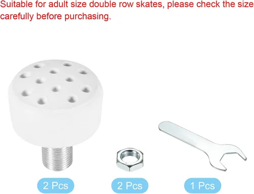 Miniatura 3 de PATIKIL Topes de punta con pernos, bloque de tapones de freno de goma 82A con agujeros para patines de ruedas de repuesto Blanco