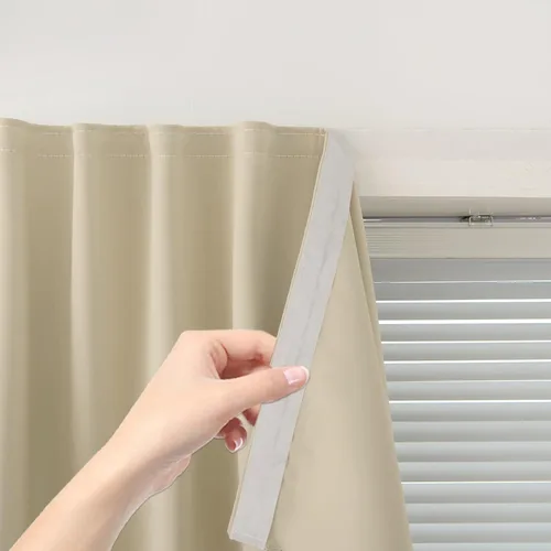 Cortinas opacas portátiles y autoadhesivas para dormitorio y cocina, fáciles de instalar, cortinas térmicas para ventana para oscurecimiento de