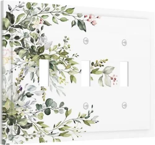 Miniatura 1023 de Placa Decorativa de Pared de Granja Rústica con Cuerno de Madera para Puerta de Granero 1 Banda Duplex Cubiertas de Toma Eléctrica Soltera