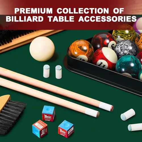 Miniatura 6 de Outus 71 piezas de accesorios para mesa de billar, accesorios de billar, bolas de billar con soporte de bola triangular, tizas para tacos, punta