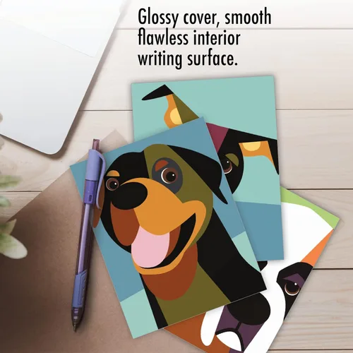 Miniatura 5 de The Best Card Company - 10 tarjetas de perro en blanco surtidas (4 x 5.12 pulgadas) - Adorables tarjetas de notas de animales en caja para todas