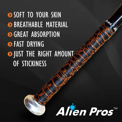 Miniatura 4 de ALIEN PROS Cinta de agarre de bate para béisbol de 0.020 in (paquete de 1 o 3) - Cinta de bate precortada y Pro Feel - Reemplazo para agarre de bate