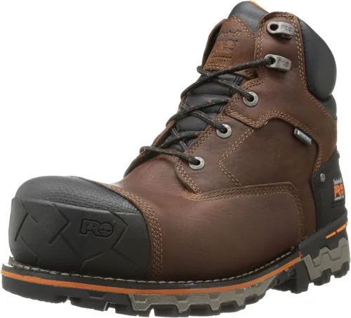 Timberland PRO Botas de trabajo industriales para hombre de 6.0 pulgadas, Boondock, con puntera de composite, impermeables y aisladas Marrón