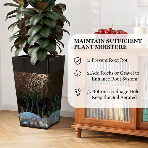 Miniatura 6 de QCQHDU Macetas grandes y altas de 21 pulgadas para plantas de interior y exterior, 2 paquetes de macetas duraderas para maceteros de flores