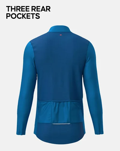 Miniatura 4 de DANISH ENDURANCE Maillot de ciclismo para hombre, manga larga, bolsillos, sin etiquetas, secado rápido