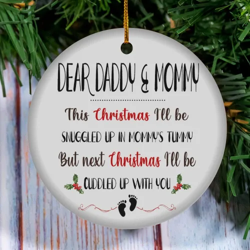 Miniatura 11 de Adorno personalizado para el árbol de Navidad para la primera Navidad, regalo para el nuevo padre de la madre de la protuberancia, adorno