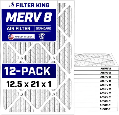 Miniatura 266 de Filter King Filtro de aire de 5.88 x 12.13 x 1 (MERV 8) (paquete de 12) filtros de horno de CA para control de polvo y alergias, fabricados en EE.