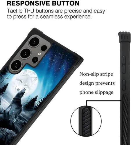 Miniatura 384 de CARLOCA Funda compatible con Samsung Galaxy S22 Ultra, diseño gráfico de Star Howling Wolfs Samsung Galaxy S22 Ultra, diseño gráfico, a prueba
