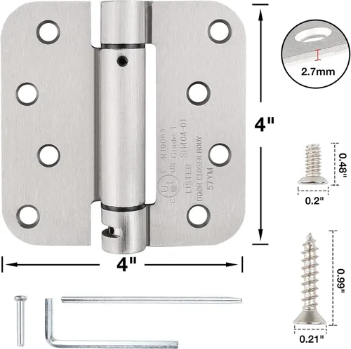 Miniatura 3 de Cierrapuertas automático residencial de 4 pulgadas, bisagras de cierre automático para puertas, bisagras con resorte para puertas de garaje, bisagra
