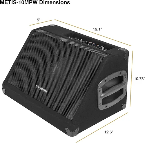 Miniatura 6 de Sound Town Altavoz de monitor de escenario DJ PA de 10 "300 W con controlador de compresión para sonido en vivo, bar, iglesia (METIS-10MPW)
