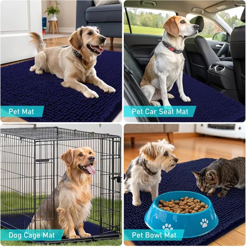 Miniatura 7 de OLANLY - Tapete para puerta de perro y patas sucias, absorbe la humedad y la suciedad, antideslizante, lavable, de felpilla de secado rápido