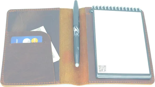 JJNUSA Funda compatible con Rocketbook Mini Cover Smart Business hecha a mano de cuero genuino envejecido, funda para cuaderno portátil para Marrón
