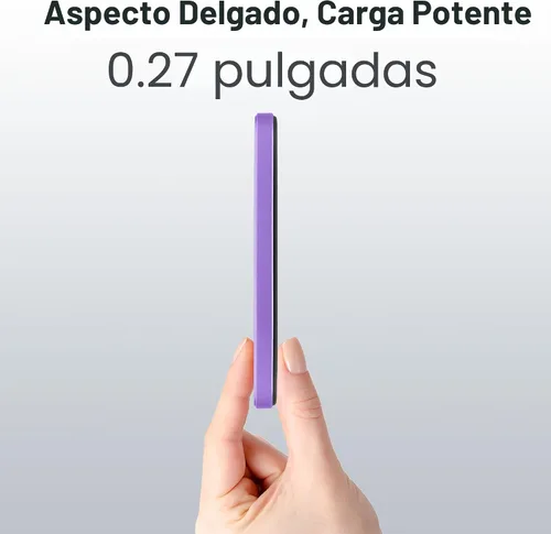 Miniatura 4 de Cargador portátil magnético de 5000 mAh, cargador inalámbrico ultra delgado de 15 W, carga rápida para iPhone 17/16/15/14/13/12 Pro/Pro Max/Plus