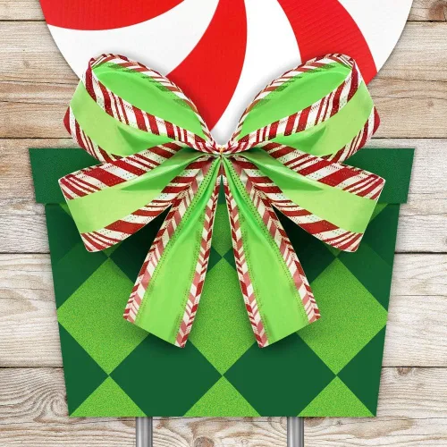 Miniatura 5 de Decoraciones navideñas de caramelo para exteriores, estacas de Navidad de 44 pulgadas, letreros gigantes de decoración navideña para el hogar