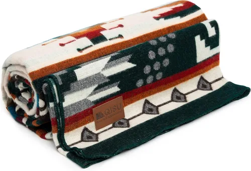 Miniatura 10 de QISU Manta de Lana Tipo Throw Grande, Hermosa, Cálida, Hecha a Mano en Ecuador por Artesanos Locales 94″ x 78″ Ultra Suave, Hipoalergénica