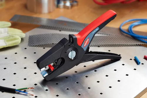 Miniatura 14 de KNIPEX Precistrip16 - Pelacables automático, en blíster, 0,08-16 mm², con ajuste fino, tope de longitud ajustable, pelacables, 12 52 195 SB