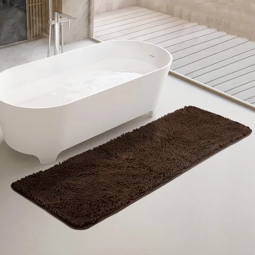 Miniatura 183 de Yeaban Alfombra de pasillo de baño de 24 x 72 pulgadas, antideslizante, alfombra de baño larga de felpilla gruesa, absorbente y lavable, alfombra
