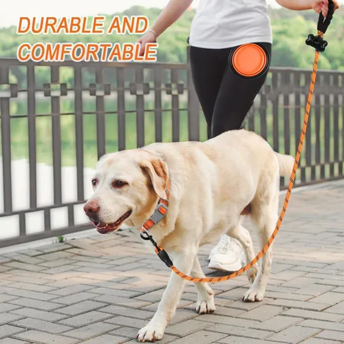 Miniatura 8 de BARKBAY Correas de perro para perros grandes, correa resistente de 4/5/6 pies con cómodo mango acolchado e hilos altamente reflectantes para perros