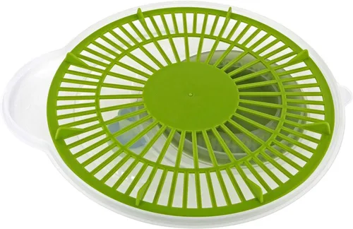 Miniatura 4 de Westmark Germany Centrifugador de ensaladas fácil de usar para secar las verduras y mejorar el sabor de los condimentos, de 10 pulgadas Green/Clear