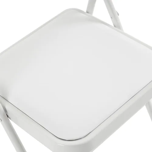 Miniatura 4 de Karl home Paquete de 12 sillas plegables blancas con asientos acolchados para exteriores e interiores, asiento comercial apilable portátil con marco