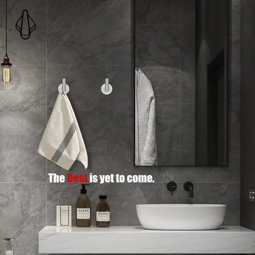 Miniatura 4 de JQK - Ganchos autoadhesivos para toallas cepillados, sin taladro, para adherir en la pared, para abrigos, batas y ropa, para baño, cocina, garaje