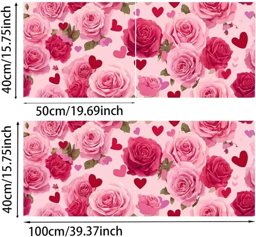 Miniatura 3 de Papel tapiz autoadhesivo para el día de San Valentín, diseño de rosas, diseño de corazón rosa floral, para decoración de pared de dormitorio, baño