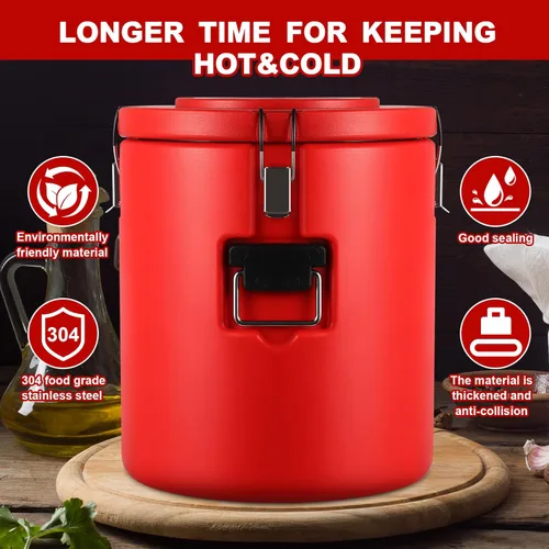 Miniatura 4 de Jinei Calentador de alimentos caliente o refrigerador, contenedor de alimentos aislado con cuchara, caja de sopa comercial portátil