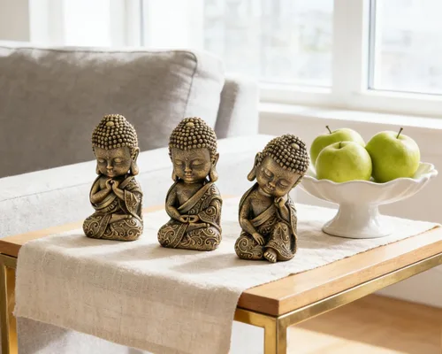 Miniatura 7 de Estatua de Buda para bebé, decoración de interior, 8 pulgadas, de resina, oración, estatua de Buda espiritual, decoración de habitación, regalos zen