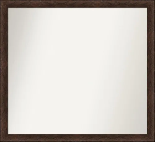 Miniatura 163 de Amanti Art Espejo de pared personalizado no biselado (24 x 27 pulgadas), marco estrecho de nogal chipre - varios tamaños personalizados - Espejo