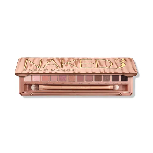 Urban Decay Naked3 - Paleta de sombras de ojos, 12 tonos rosas neutros versátiles, ultradifuminables, colores intensos con textura aterciopelada,