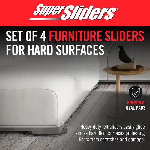 Miniatura 4 de Super Sliders Deslizadores ovalados de fieltro reutilizables de 5-3/4 x 9-1/2 pulgadas XL para superficies duras, almohadillas protectoras