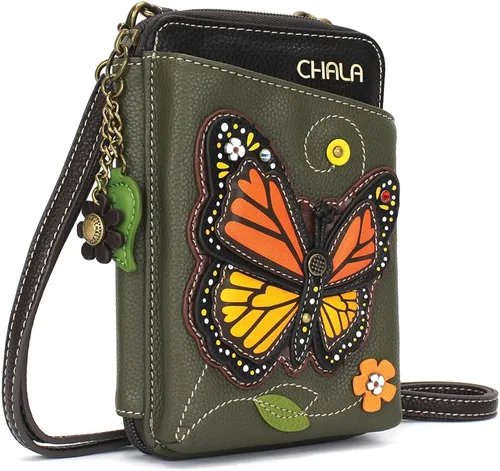 Miniatura 2 de CHALA Cartera cruzada para teléfono celular, bolso de mano multicolor de piel sintética para mujer con correa ajustable
