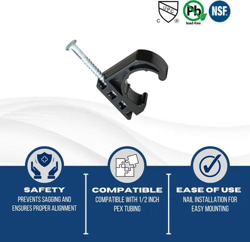 Miniatura 3 de XFITTING J abrazaderas para 1/2" Pex, cobre, tubos de CPVC ect. Talones de tubo con clavo, 26-4-2 (50)