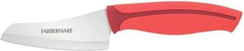 Farberware – Cuchillo Santoku Precise Slice para pelar, 3.5 pulgadas, color rojo